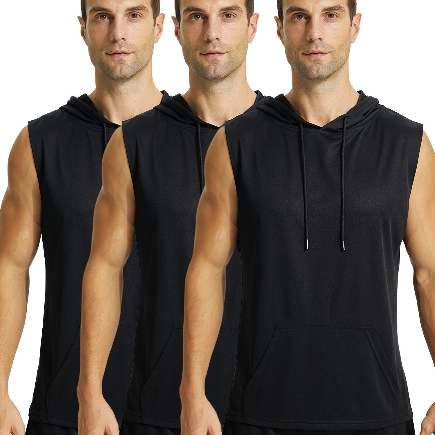 Men's Quick-Dry Breathable Hooded Tank Top for Gym Training