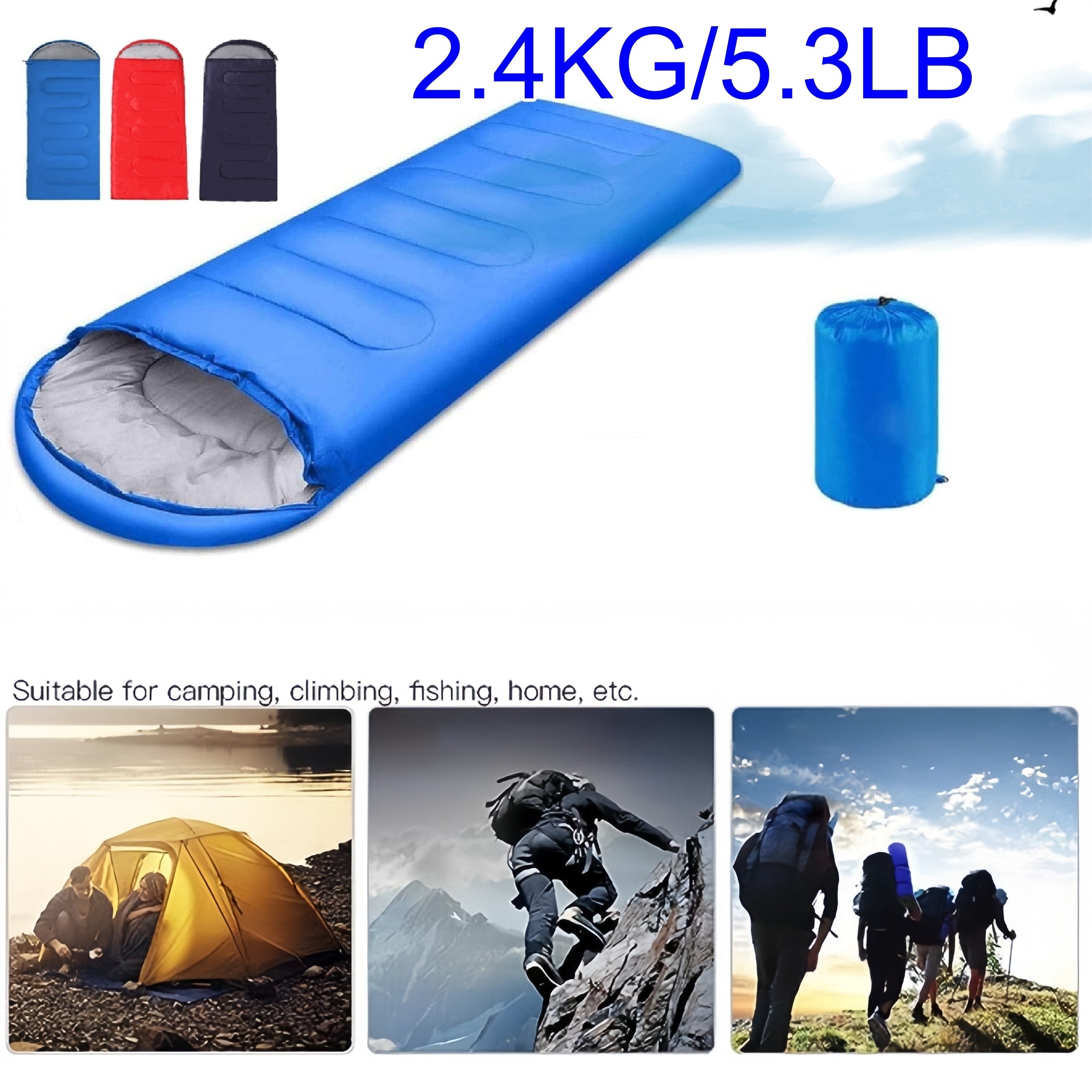 Winter Camping Waterproof Sleeping Bag for Men Women with Compression Bags
