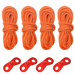 4M 48in Windproof Camping Rope Tent Tensioner Reflective Ropes