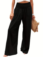 Smocked Waist Wide Leg Pants for Spring & Summer
