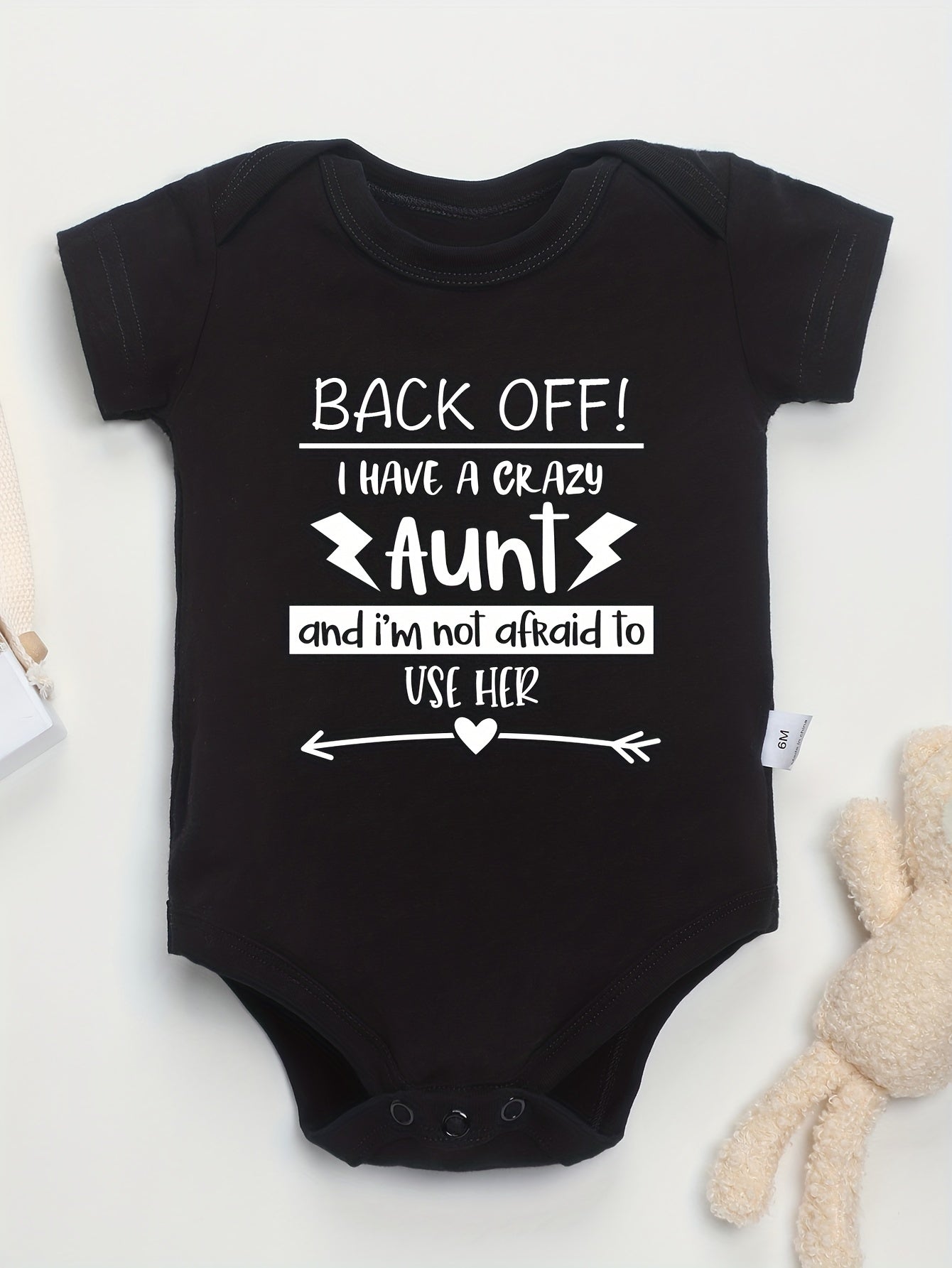 Cotton Baby Onesies Crazy Aunt Letter Print Soft Romper 0-24M