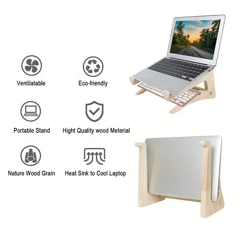 Bamboo Computer Stand for Monitor Ergonomic Position