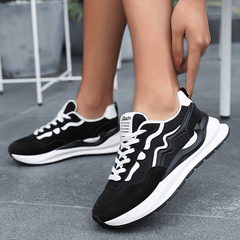 Women's Mesh Sneakers Lace Up Outdoor Shoes Comfortable Platform
