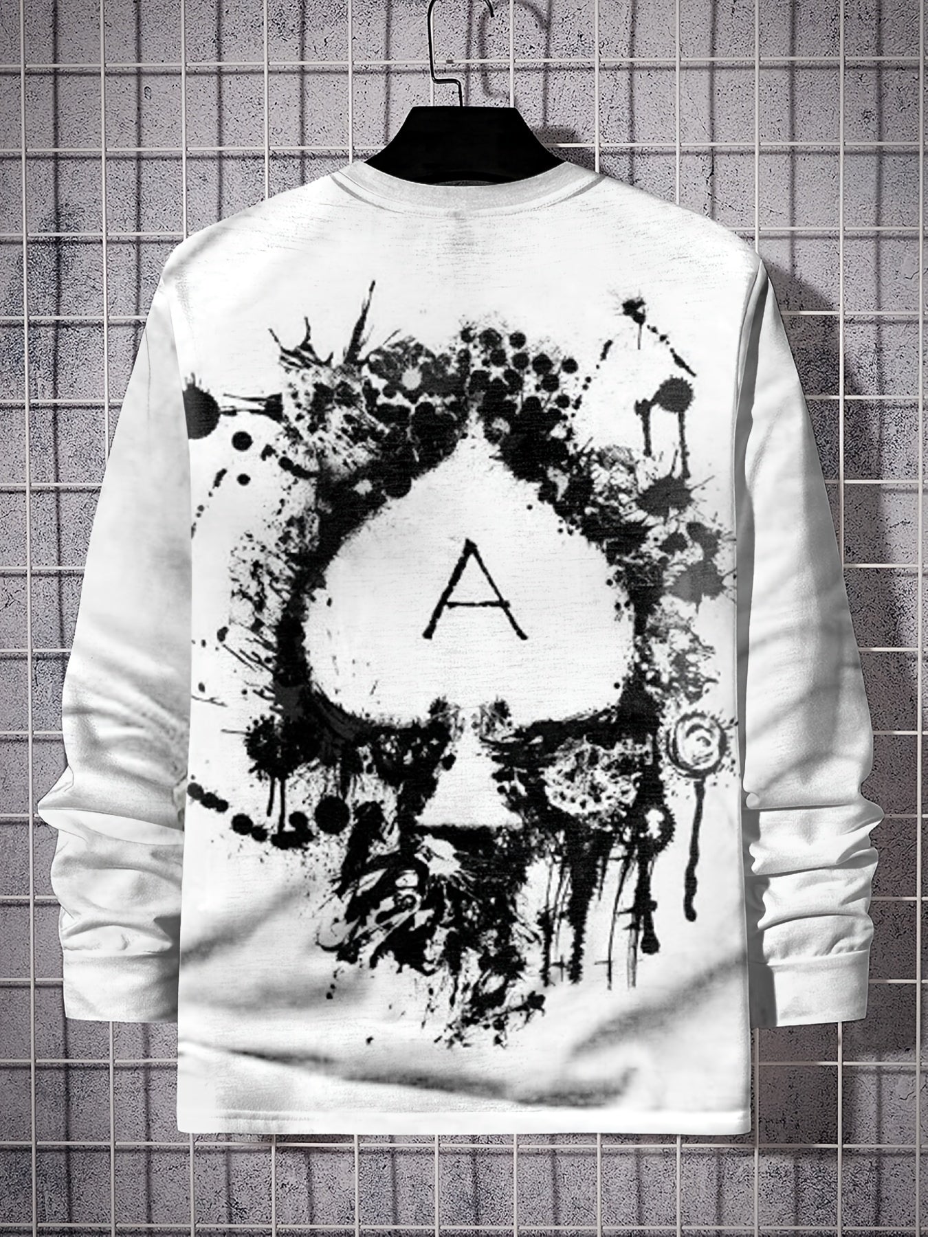 Spade A Men's Long Sleeve Vintage T shirt For Autumn