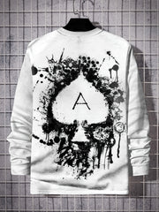 Spade A Men's Long Sleeve Vintage T shirt For Autumn