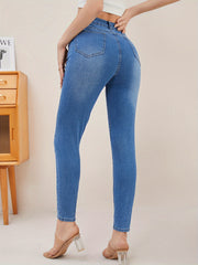Women's Butterfly Star Print High Stretch Skinny Jeans
