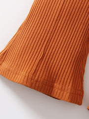 Girls Flared Corduroy Pants Comfortable Leggings For Kids