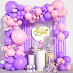 136pcs Pink Purple Balloon Garland Kit Wedding Bridal Shower