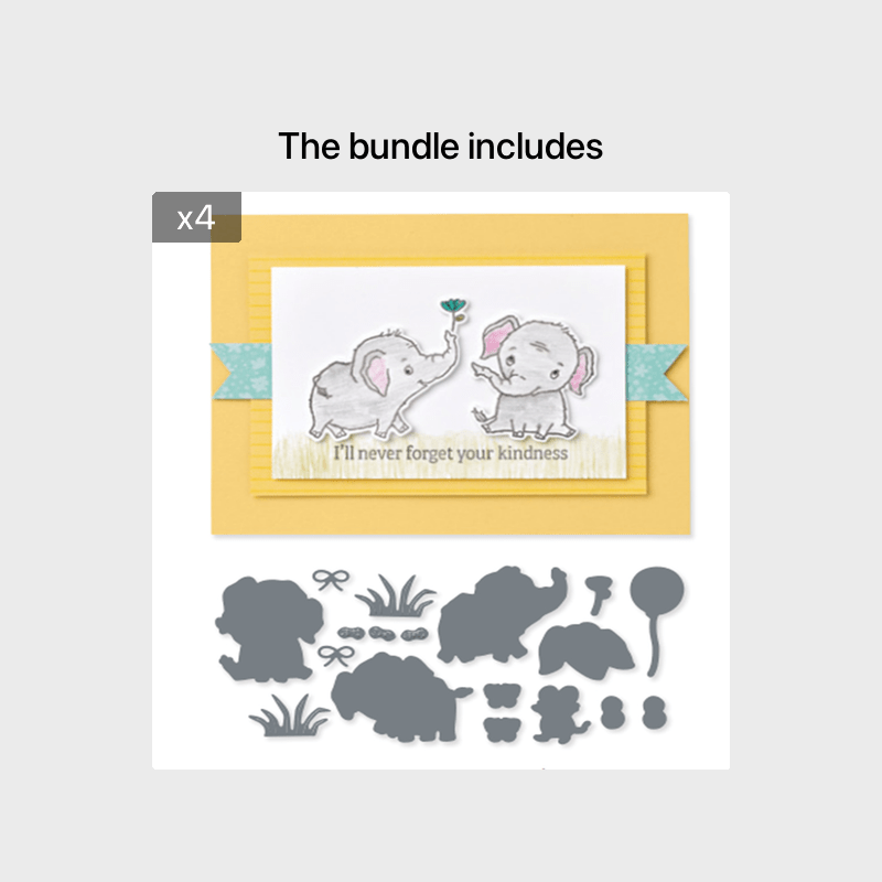 Elephant Metal Cutting Dies And Stamps For Scrapbooking
