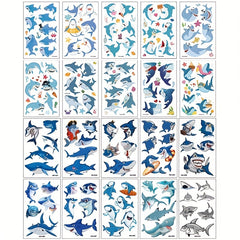 Herbal Tattoo Stickers Waterproof Shark Pattern Series Set