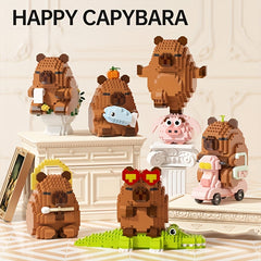 Capybara Building Blocks Set Desk Decor Stress Relief Family Office Gift