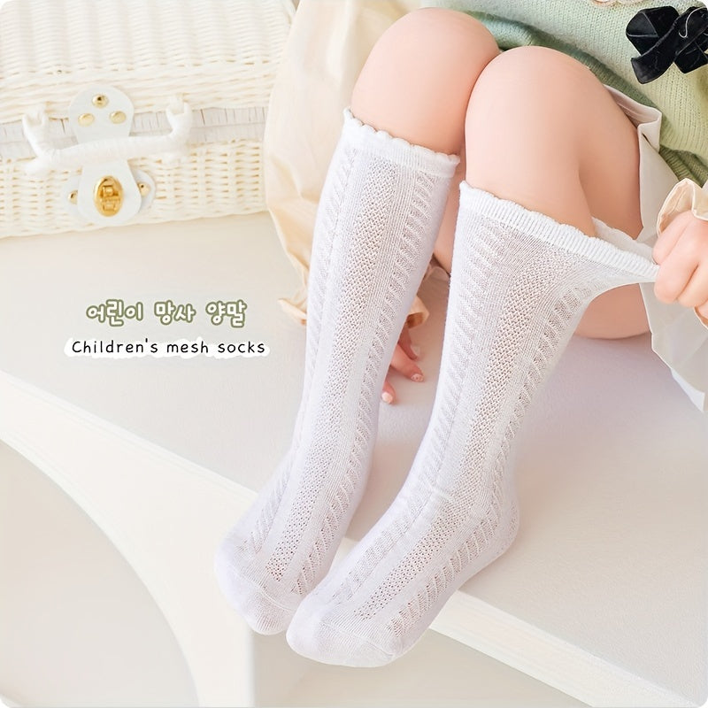 Girls Kids Mesh Knee High Socks Children's Stockings