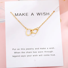 Heart To Heart Chain Bracelet 18K Plated Stainless Steel Adjustable Hand Chain