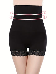 Lace Trim High Waist Tummy Control Panties