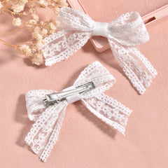 2pcs Princess Lace Bow Ties for Girls' Bangs Clips