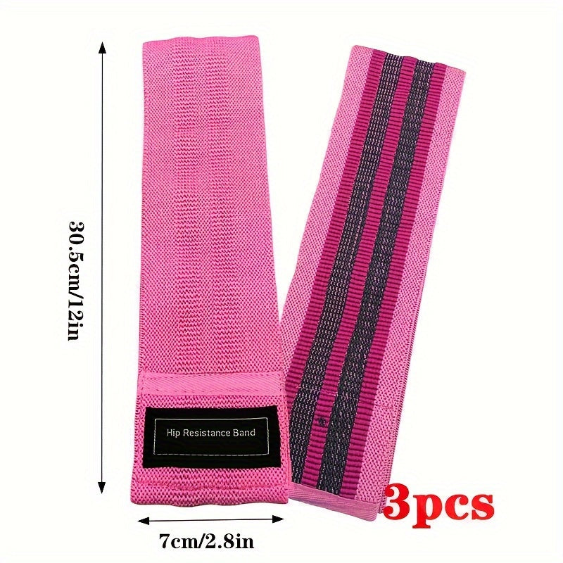 3pcs Elastic Squat Resistance Bands Buttocks Fitness Training Tension Bands