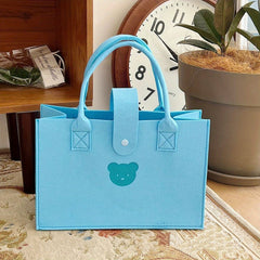 Bear Felt Bag Large Capacity Tote Bag for Mom's Commute & Shopping
