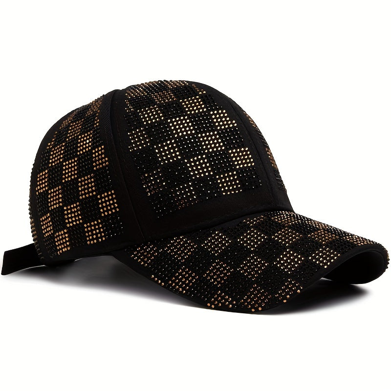Plaid Baseball Cap Solid Cotton Dad Hat Adjustable Sun Hats