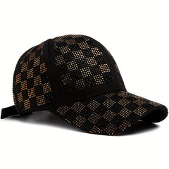 Plaid Baseball Cap Solid Cotton Dad Hat Adjustable Sun Hats