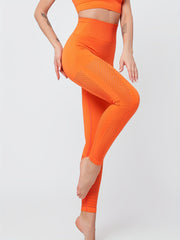 High Waist Hollow Yoga Leggings, Breathable Comfort