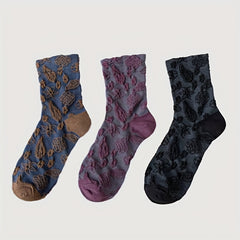 6 Pairs Floral Pattern Socks Comfy & Breathable Women's Stockings