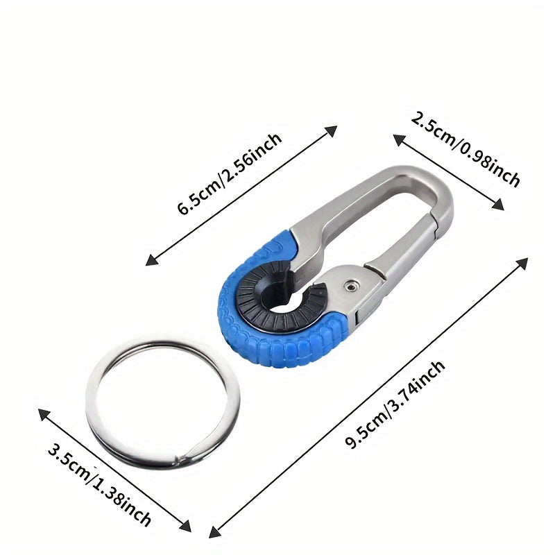 Men's Stainless Steel Car Keychain Waist Clip With Key Ring