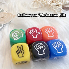 6pcs Acrylic Scissor Paper Rock Dice Set for Party