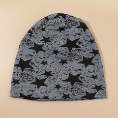 Star Print Hip Hop Beanies Goth Unisex Elastic Skull Cap Vintage