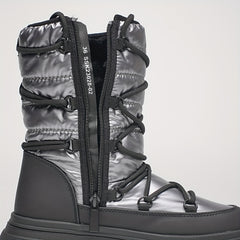 Women's Waterproof Warm Winter Snow Boots Lace Up Ankle Booties