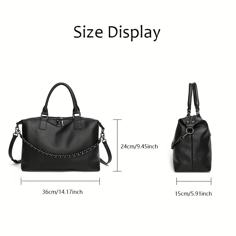Lychee Pattern Leather Crossbody Bag for Women