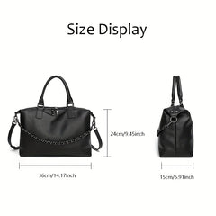 Lychee Pattern Leather Crossbody Bag for Women