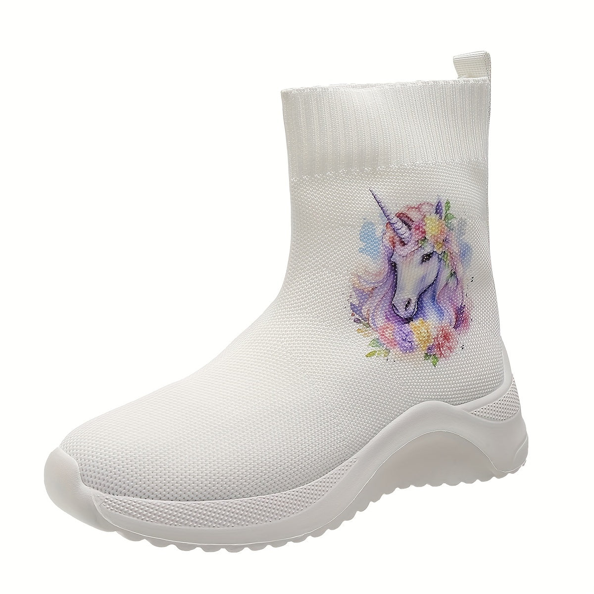 Women's Cartoon Print High Top Sock Boots