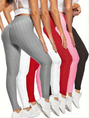 5pcs Honeycomb Sports Leggings High Waist Fitness Yoga Pants