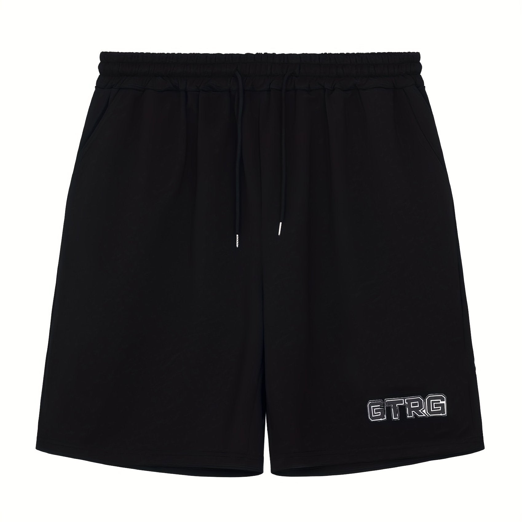 Classic Letter Print Men's Shorts - Summer Outdoor Drawstring Shorts