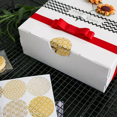 Golden Butterfly Bow Hot Stamping Round Transparent Stickers
