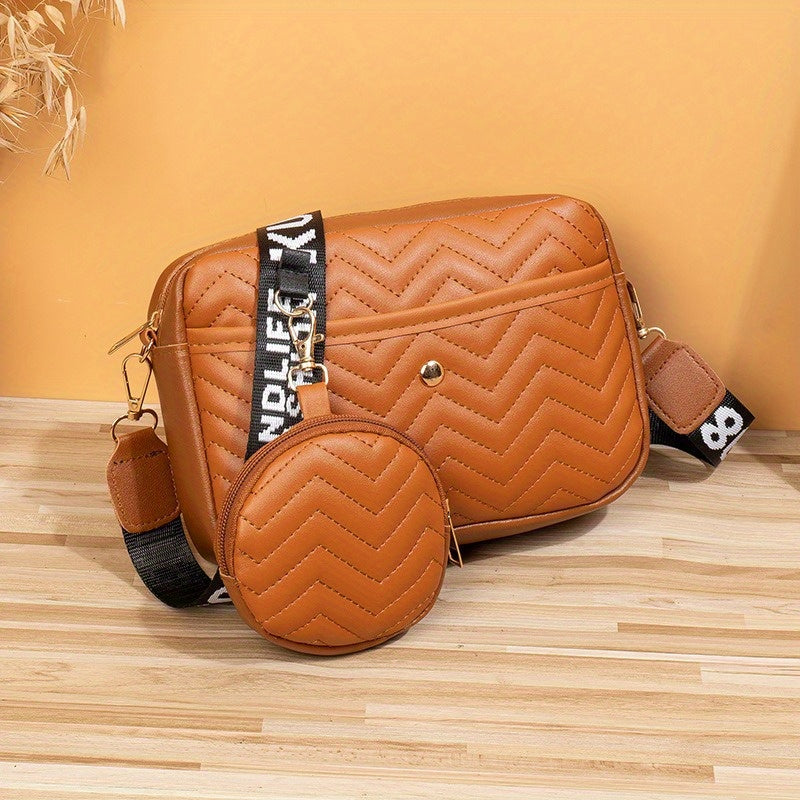 Quilted Crossbody Bag with Coin Purse