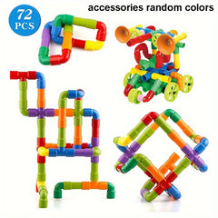72pcs Pipeline Splicing Blocks DIY Puzzle Toy