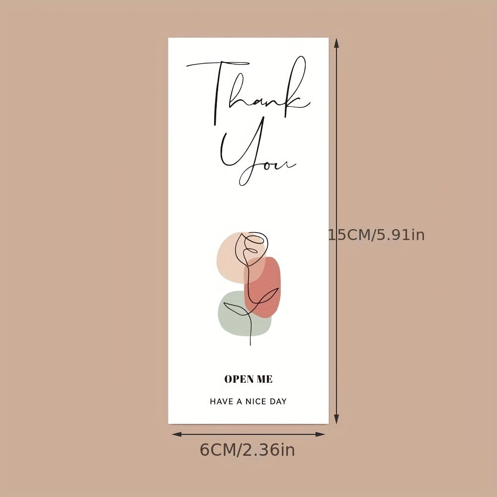 50pcs Thank You Sealing Stickers Rectangle for Packaging Box