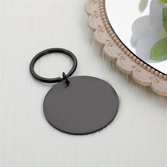 Personalized Stainless Steel Round Disc Keychain for Men