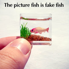 Miniature Fish Tank 1:12 Scale Goldfish Resin & Glass Decor Desktop Display