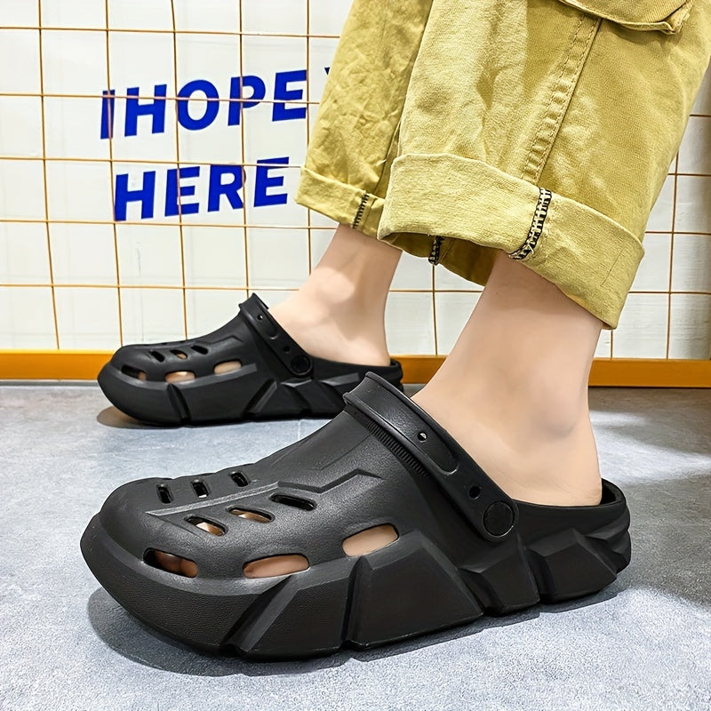 Men's Platform Clogs Hollow Out Garden Shoes