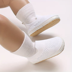 Breathable Slip On Woven Shoes For Baby Girls Lightweight Non slip Walking Shoes