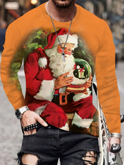 Christmas Santa Claus 3D Print Men's Long Sleeve T shirt