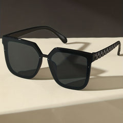 Large Square Sunglasses Rivet Anti Glare UV400 Sun Shades for Driving