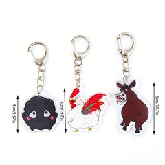 Funny Acrylic Keychain Cartoon Key Chain Backpack Bag Purse Car Key Pendant