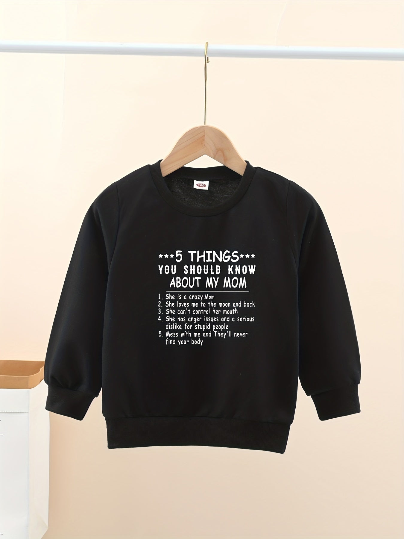 Casual Graphic Letter Print Sweatshirt For Boys