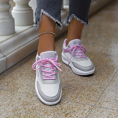 Women's Mesh Lace-Up Wedge Sneakers for Walking Sports Comfort
