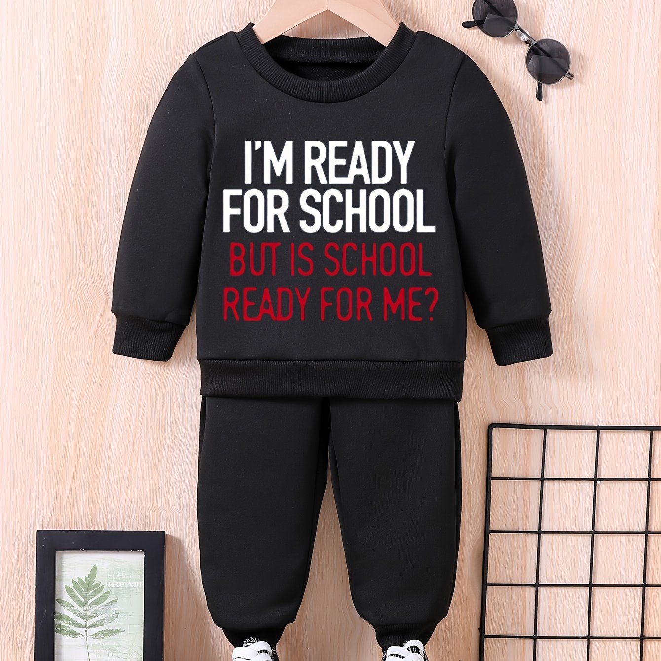 Baby Letter Print Outfit Set Long Sleeve Sweatshirt Trousers