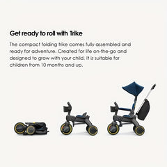 5-In-1 Foldable Trike For Toddlers Ages 10 Months-4 Years Gray