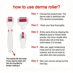 Derma Roller Kit for Face and Body - 3 Heads, Storage Case, Disinfection Tank